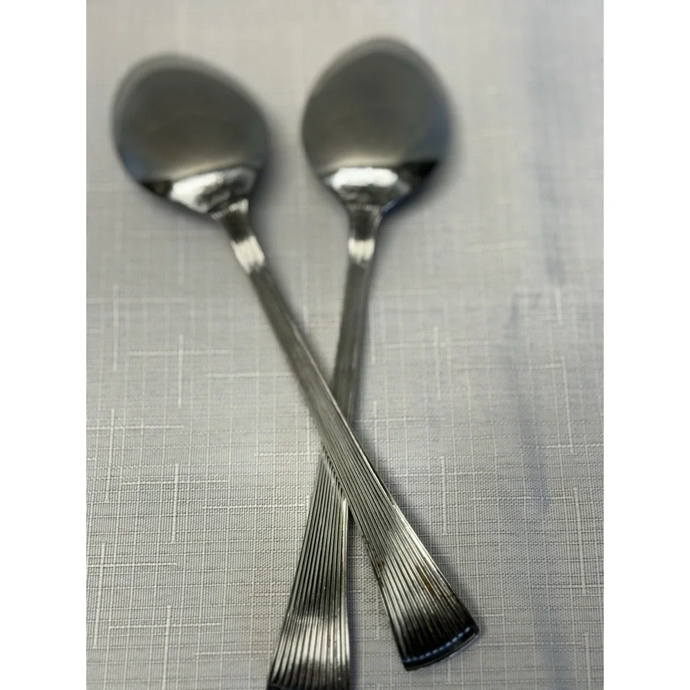 Barclay Geneva Vintage Stainless Fluted Ribbed Spoons Set Replacement Flatware